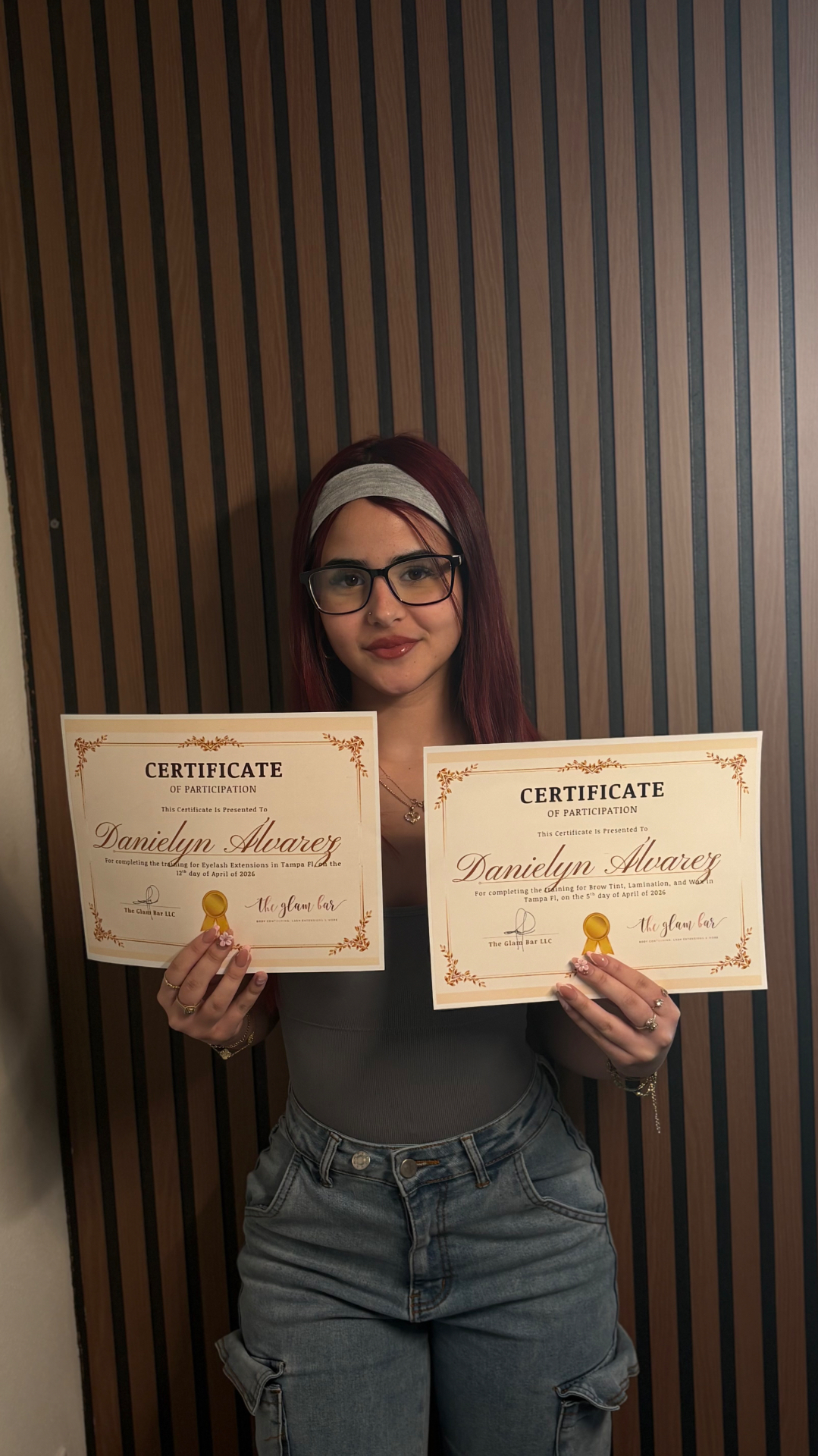 Certified student 1 of The Glam Bar